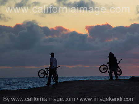 Venice Beach Sunset and 2 Bikes