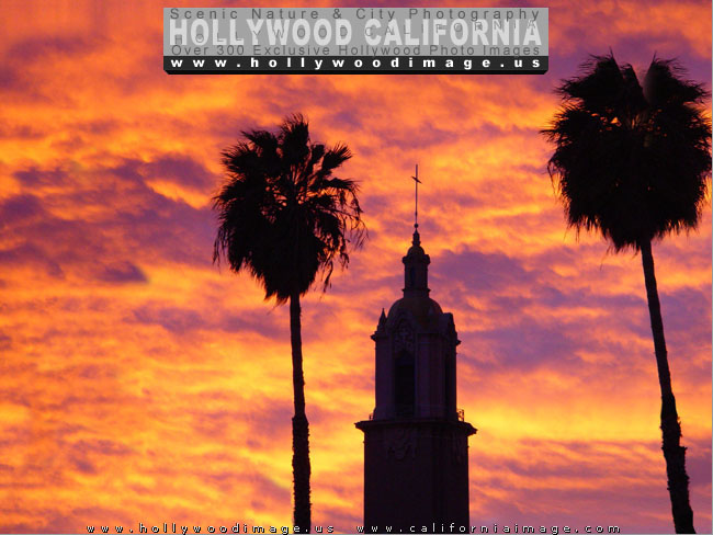 Hollywood-church-sunset