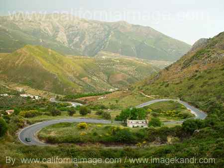 Spain, Mountain Road in Granada